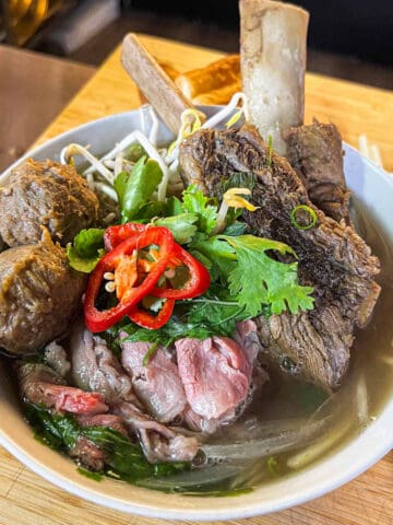 Vietnamese beef pho noodle soup