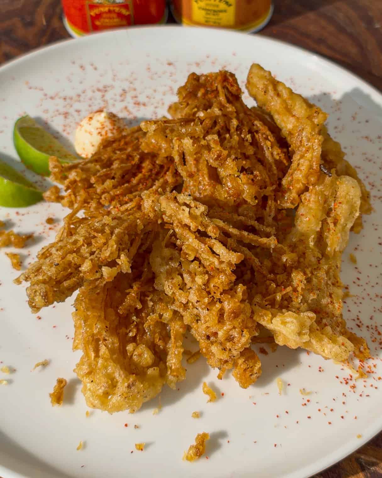 Fried Enoki Mushrooms
