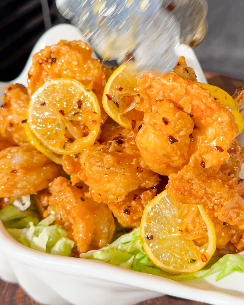 Crispy Hot Honey Lemon King Prawns